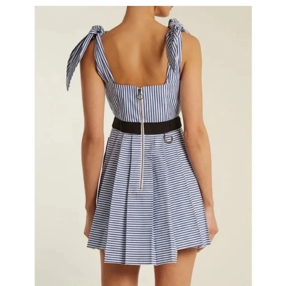 Self-Portrait Blue and White Striped Mini Dress - Picture 3 of 10